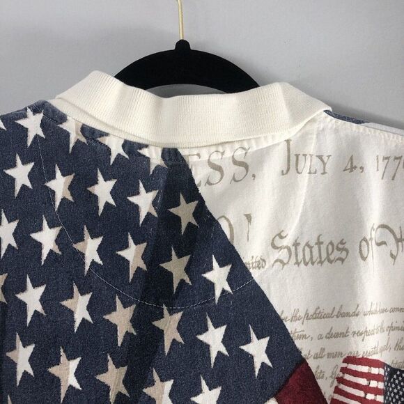 Cotton Traders Sport XLG American Flag Declaration of Independence Polo Shirt - Picture 11 of 12